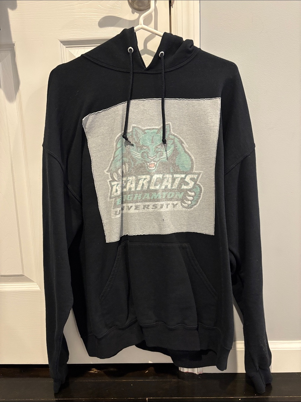 Black Hoodie with Graphic binghamton University Mascot
